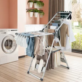 2-Layer Aluminum Folding Clothes Drying Rack